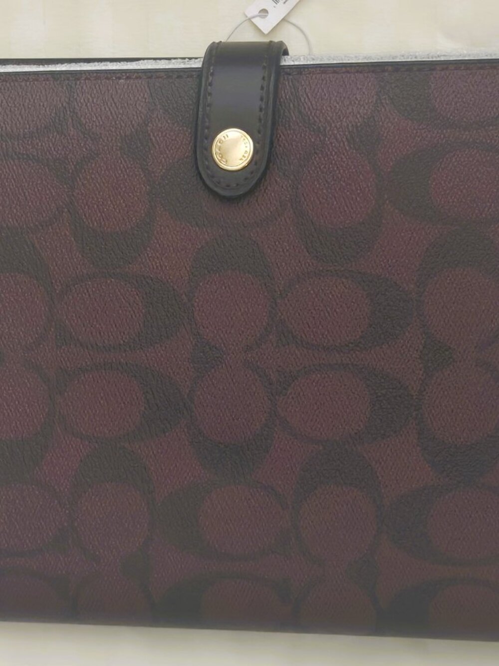 Coach Black Currant Leather Signature Notebook